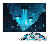 1000 Pieces Puzzles for Adults UFO Fleet Above The City Difficult Puzzles for Adults Creative Family Game & Home Decor for Teenagers
