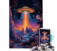 1000 Pieces Puzzles for Adults UFO Spaceship on The Hill Jigsaw Puzzle Brain Teaser Game Analysis And Logic Unique Gifts for Birthday And Christmas (Size 38x26cm)
