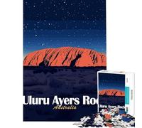 1000 Pieces Puzzles for Adults Uluru Ayers Rock Australia Landscape Brain Intelligence Challenge Addictive Toys Fun Games Family Activities Secret Santa Gifts (Size 75x50cm)