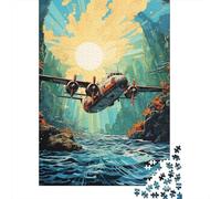 1000 Pieces Puzzles for Adults Underwater Adventure Plane Dive Jigsaw for Adults Anti-Stress Toys Difficult Hard Difficult And Challenge 38x26cm/1000pcs