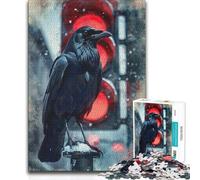 1000 Pieces Puzzles for Adults Urban Omen︰ The Raven at Red Analysis And Logic Practical Game Suitable for Ages 14 And Up (size 50x75cm)