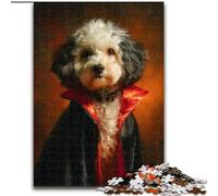 1000 Pieces Puzzles for Adults Vampire Dog 1000-Piece Jigsaw Puzzle Brain Teaser Game for Teenagers, for Family Game Night 26X38CM