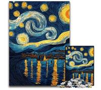 1000 Pieces Puzzles for Adults Van Gogh Night Sky Cardboard Jigsaw Puzzles Adult Game Gift Family Interactive Game Brain Challenge Gift 26X38CM