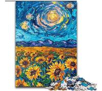 1000 Pieces Puzzles for Adults Van Gogh Sunflowers at Night Puzzles for Adults 26X38CM for Mother'S Day, Birthdays, Christmas