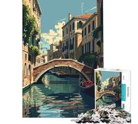 1000 Pieces Puzzles for Adults Venice Italy Brain Intelligence Challenge Addictive Toys Fun Games Family Activities Secret Santa Gifts (Size 75x50cm)