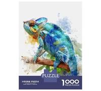 1000 Pieces Puzzles for Adults Vibrant Chameleon on A Branch Jigsaw for Adults Anti-Stress Toys Difficult Hard Difficult And Challenge 70x50cm/1000pcs