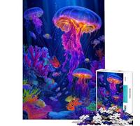 1000 Pieces Puzzles for Adults Vibrant Jellyfish And Coral Reef Scene Adult Puzzles Toy Wall Decor Hand Speed Race Unique Gifts for Birthday And Christmas (Size 38x26cm)