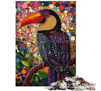 1000 Pieces Puzzles for Adults Vibrant Toucan Artwork Practical Game Learning Educational Anti-Stress Toys with Matching Poster And Trivia Sheet Size 75x50cm