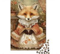 1000 Pieces Puzzles for Adults Victorian Fox Portrait Jigsaw Puzzle Hands-on Game Home Decoration Unique Gifts for Birthday And Christmas 70x50cm/1000pcs