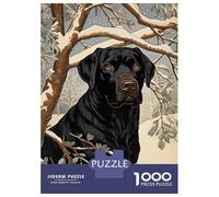 1000 Pieces Puzzles for Adults Vintage Black Labrador Jigsaw Puzzle Hands-on Game Home Decoration Unique Gifts for Birthday And Christmas 52x38cm/1000pcs