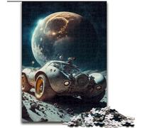 1000 Pieces Puzzles for Adults Vintage Car On The Moon Made of Wood, Making It A Great Gift for Family Fun 50x75cm for Teenager & Family Fun