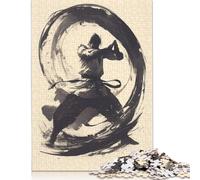 1000 Pieces Puzzles for Adults Vintage Martial Arts Enso Square Puzzle for Adults & Wooden Puzzles Home Decor 1000pcs (75x50cm)