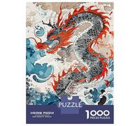 1000 Pieces Puzzles for Adults Vintage Paint Dragon Jigsaw Puzzle Family Games Difficult Hard Unique Gifts for Birthday And Christmas 70x50cm/1000pcs