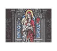 1000 Pieces Puzzles for Adults - Virgin Mary and Child Unique Artwork, Brain Challenge, Great for Relaxation and Display for Puzzle Lover