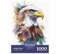 1000 Pieces Puzzles for Adults Watercolor Bald Eagle Teenager Puzzles Brain Teaser Game Home Decoration for Is Ideal As A Gift 52x38cm/1000pcs