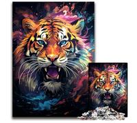 1000 Pieces Puzzles for Adults Watercolor Painting Tiger Wooden Puzzles Challenging Brain Teaser - Relaxing Toy for Teenagers 1000 PCS(75x50cm)