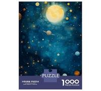 1000 Pieces Puzzles for Adults Watercolor Space with Planets And Stars Jigsaws for Adults Relax Games Enhance Memory Unique Gifts for Birthday And Christmas 70x50cm/1000pcs