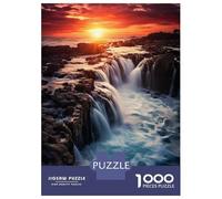 1000 Pieces Puzzles for Adults Waterfall at Sunset Puzzle for Adults Toy Wall Decor Analysis And Logic Unique Gifts for Birthday And Christmas 70x50cm/1000pcs