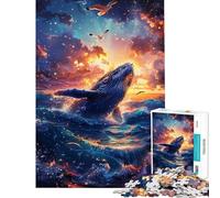 1000 Pieces Puzzles for Adults Whale Breaching at Sunset with Seagulls 1000 Jigsaw Puzzle Toy Wall Decor For Family Fun Unique Gifts for Birthday And Christmas (38x52cm)