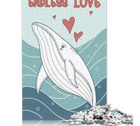 1000 Pieces Puzzles for Adults Whale Love Illustration Creative Square Jigsaw Puzzles for Adults, Paper Puzzles Home Decoration Jigsaw Puzzles 38x26cm/1000pcs