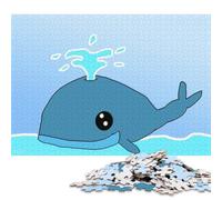 1000 Pieces Puzzles for Adults Whale Square Puzzle for Adults & Wooden Puzzles Home Decor 1000pcs (75x50cm)