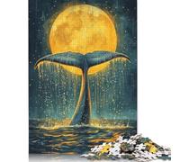 1000 Pieces Puzzles for Adults Whale Tail Under Moon Jigsaw Puzzles for Adults And Paper Puzzles Home Decoration 38x26cm/1000pcs