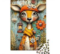 1000 Pieces Puzzles for Adults Whimsical Deer Art Print Puzzles for Adults Hands-on Game But Fun And Humorous Parent-child Interaction 52x38cm/1000pcs