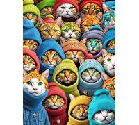 1000 Pieces Puzzles for Adults - Whiskered World: A Kitty Kaleidoscope Art Unique Artwork Jigsaw Puzzle, Large Piece Puzzle, Great for Beginners, Gifts for Loved Ones