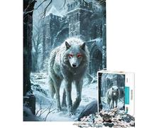 1000 Pieces Puzzles for Adults White Dire Wolf Snow Watch Puzzles for Adults Hands-on Game Analysis And Logic Unique Gifts for Birthday And Christmas (Size 50x75cm)