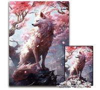 1000 Pieces Puzzles for Adults White Japanese Kitsune Fox Impossible Jigsaw Puzzles for Adults Perfect for Teenagers Family Bonding Brain Teaser DIY Home Decor Gift 1000 PCS(75x50cm)