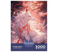 1000 Pieces Puzzles for Adults White Kitsune of Sakura Puzzle for Adults Toy Wall Decor Analysis And Logic Unique Gifts for Birthday And Christmas 38x26cm/1000pcs