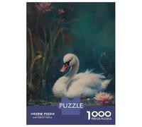 1000 Pieces Puzzles for Adults White Swan in Pond Adult Puzzles Brain Teaser Game Enhance Memory Unique Gifts for Birthday And Christmas 70x50cm/1000pcs