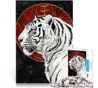 1000 Pieces Puzzles for Adults White Tiger Of the West Schwierig und herausfordernd Die Liebe zwischen Paaren stärken75x50cm