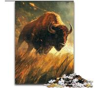 1000 Pieces Puzzles for Adults Wild Buffalo Made of cardboard, Gift for Men And Women, Daily & Special Occasion size 38x26CM Engaging Family Game Night Activity