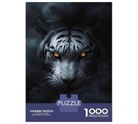 1000 Pieces Puzzles for Adults Wild Withe Tiger Halloween Jigsaws for Adults Relax Games Enhance Memory Unique Gifts for Birthday And Christmas 52x38cm/1000pcs