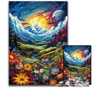 1000 Pieces Puzzles for Adults Wildflower Fields Under The Mountains Difficult Puzzles for Adults Perfect for Christmas Halloween Easter New Year 1000 PCS(38x26cm)