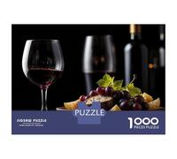 1000 Pieces Puzzles for Adults Wine, Grapes, And Cheese Still Life Jigsaw Puzzle Family Games Difficult Hard Unique Gifts for Birthday And Christmas 38x26cm/1000pcs