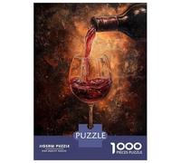 1000 Pieces Puzzles for Adults Wine Pouring Into Glass Painting Jigsaw Puzzle Family Games Difficult Hard Unique Gifts for Birthday And Christmas 52x38cm/1000pcs