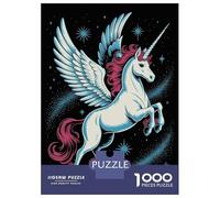 1000 Pieces Puzzles for Adults Winged Unicorn in Starry Night Jigsaws for Adults Relax Games Enhance Memory Unique Gifts for Birthday And Christmas 52x38cm/1000pcs