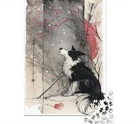 1000 Pieces Puzzles for Adults Winter Moonlit Dog Puzzles for Adults Hands-on Game But Fun And Humorous Parent-child Interaction 70x50cm/1000pcs