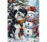 1000 Pieces Puzzles for Adults - Winter Snowman Dog Funny Puzzles Educational Toys, Birthday Christmas Valentine's Day Gift