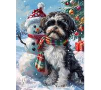 1000 Pieces Puzzles for Adults - Winter Snowman Dog Puzzle Christmas Perfect for Relaxation Activity Difficult Challenging Puzzles