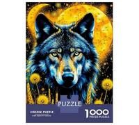 1000 Pieces Puzzles for Adults Wolf Moon Dandelions Jigsaws for Adults Relax Games Enhance Memory Unique Gifts for Birthday And Christmas 52x38cm/1000pcs