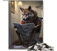 1000 Pieces Puzzles for Adults Wolf Reading Newspaper Challenging Puzzles for Family & Friends, Brain-Teasing Challenge (Szie 50x75 cm)