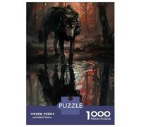 1000 Pieces Puzzles for Adults Wolf Reflection in Water Puzzles for Adults Toy Wall Decor Wall Decoration Parent-child Interaction 70x50cm/1000pcs