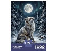 1000 Pieces Puzzles for Adults Wolf Under The Northern Lights Puzzles for Adults Toy Wall Decor Wall Decoration Parent-child Interaction 70x50cm/1000pcs