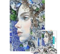 1000 Pieces Puzzles for Adults Woman with Floral And Architectural Details Relaxing Games for Educational Game Challenge Toy Secret Santa Gifts Analysis And Logic (size 38x26cm)