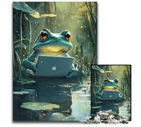 1000 Pieces Puzzles for Adults Working Frog Puzzle Educational Games, Enhance Love between Couples for Age 14 Years Up 26X38CM