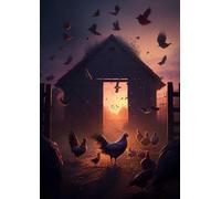 1000 Pieces Puzzles for Adults - Yard Chickens Animal Themed Jigsaw Puzzle Children and Adolescents Educational Training Decompression Resistant Difficult Play Games