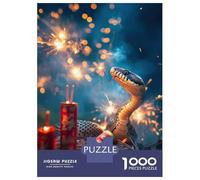 1000 Pieces Puzzles for Adults Year of The Snake - Lunar Fireworks Celebration Jigsaw for Adults Anti-Stress Toys Difficult Hard Difficult And Challenge 52x38cm/1000pcs